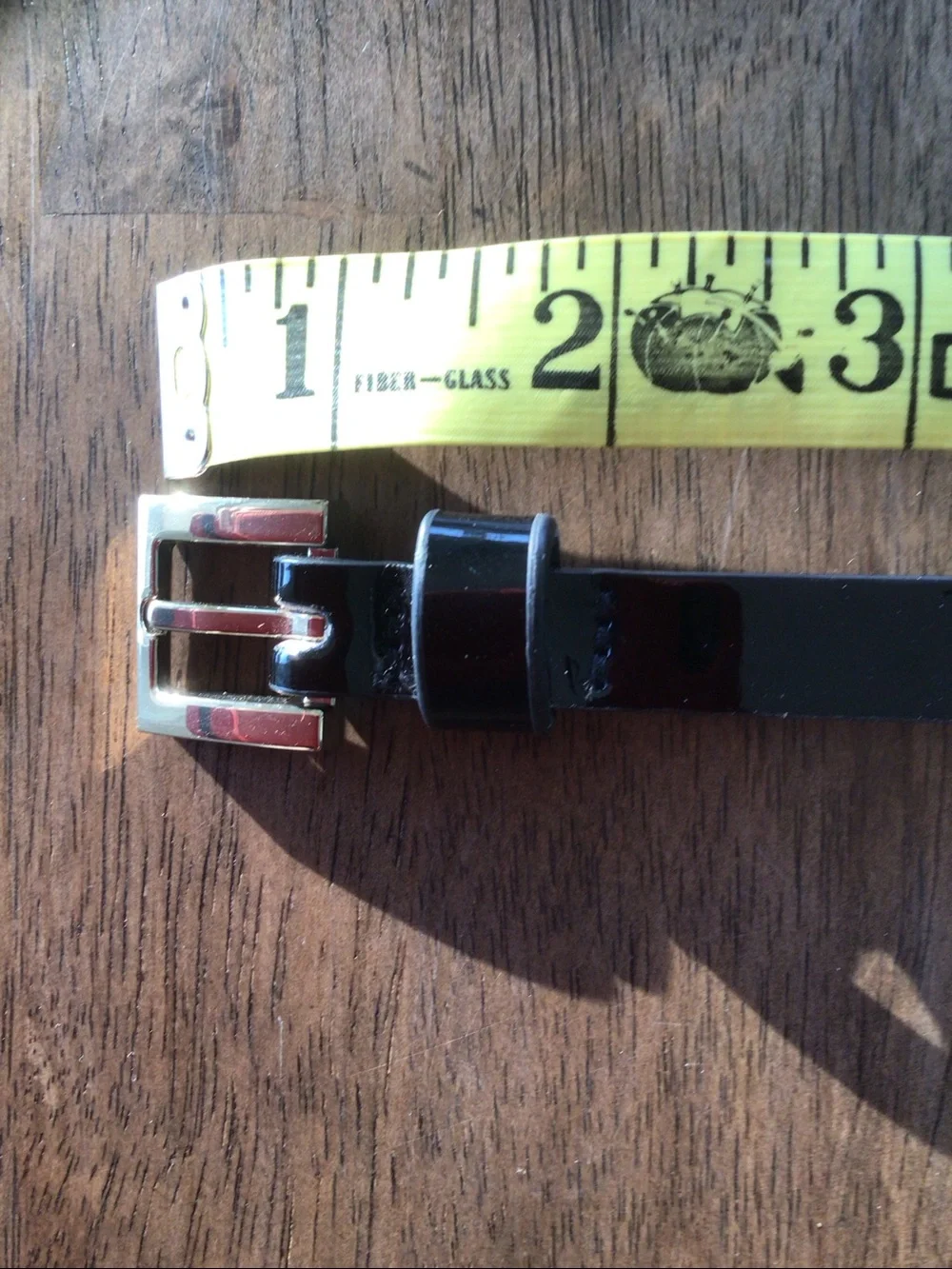 Tommy Hilfiger Patent Black Slim Women's Belt  Silver Buckle Sz 10 36.75 inches